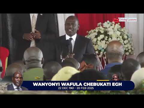 RUTO LEADS MOURNERS IN SINGING HIS FAVORITE SONG AT CHEBUKATI'S FUNERAL