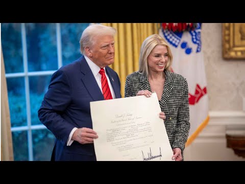 President Trump Swears In Pam Bondi as the U.S. Attorney General