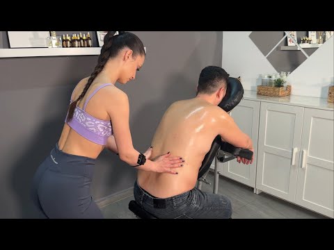 ASMR Back and Head Massage Sleep No Talking - ASMR Cupping Back Massage