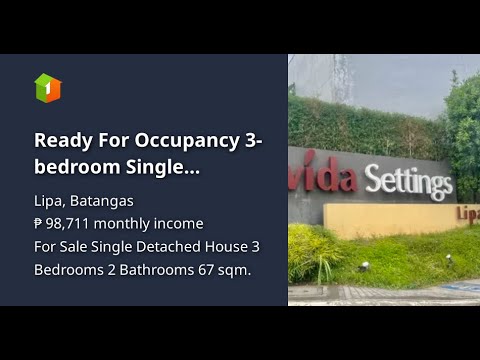 Ready For Occupancy 3-bedroom Single Detached House For Sale in Lipa Batangas