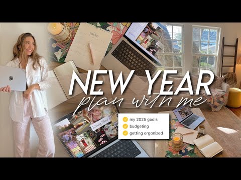 NEW YEAR PLAN WITH ME | setting *big* goals, making a vision board, & organizing my life for 2025 💭