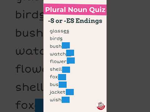 plural noun English quiz - s or es endings