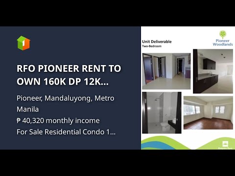 RFO PIONEER RENT TO OWN 160K DP 12K MONTHLY AFFORDABLE MANDALUYONG MEGAMALL OETIGAS CBD MAKATI CBD