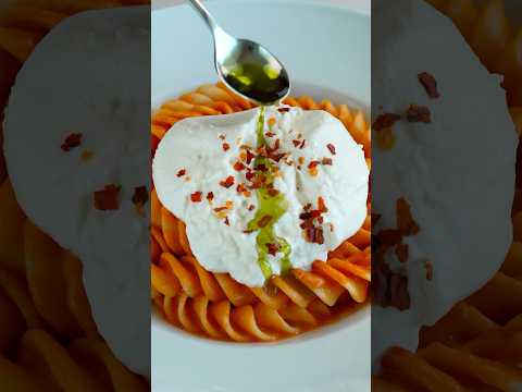 Cherry Tomato Confit & Burrata Pasta (Giant Fusilli) #pasta