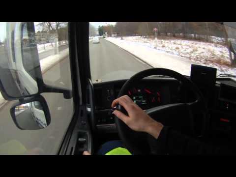 Old Gen Volvo FM Truck Driving in Winter, Uppsala, Sweden. Recorded: 2015/12/02