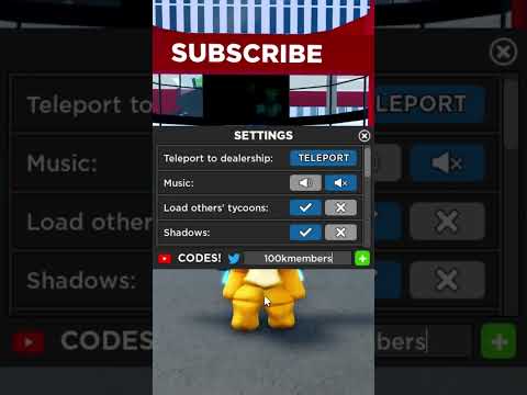 New Working Code for 100K Members in Discord - Roblox Car Dealership Tycoon