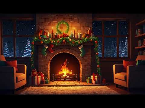 🔥Christmas Cozy Fireplace Ambiance & Lofi Piano Music | Relaxing Study and Chill 🔥