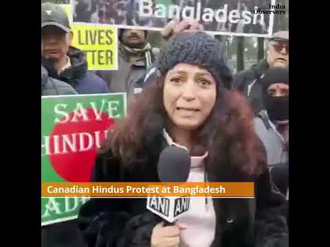 Canadian Hindus Protest at Bangladesh Consulate Over Attacks on Hindus in Bangladesh