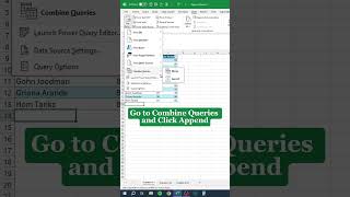 Append Queries in Excel‼️ #excel