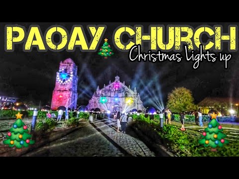 【4K】PAOAY CHURCH CHRISTMAS LIGHTS UP 2024