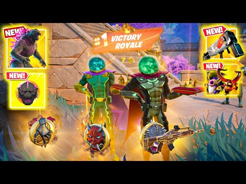 MYSTERIO vs *Godzilla Portal* NEW 3 MEDALLIONS & MYTHIC WEAPONS (NEW! FORTNITE CHAPTER 6)