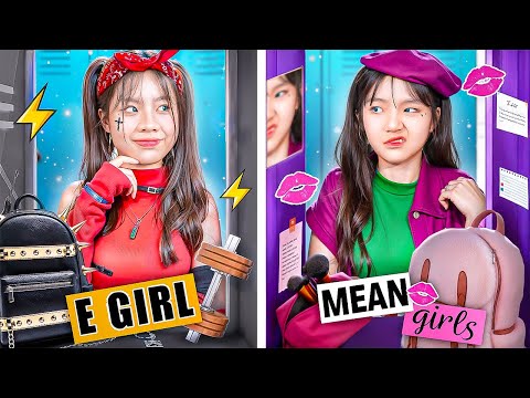 E-Girl Vs Mean Girl At School! New Student Is E Girl!