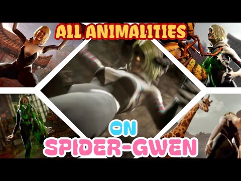 All ANIMALITIES Performed on Spider-Gwen Janet Cage Mod - Mortal Kombat 1