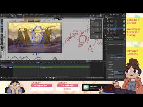 Making a 2D Animation in Blender Grease Pencil // Fighter - Jack Stauber