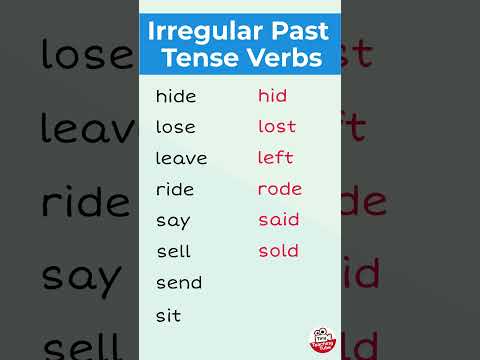 Irregular Past Tense Verbs Mini English Grammar Quiz