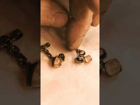 Making stylish cufflinks using vintage stones  #handmadejewelry #jewelry #cufflinks