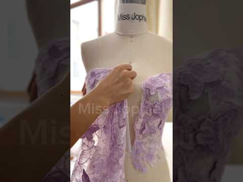 Making a corset butterfly tulle long dress with removable off the shoulders #sewing #fashion #gown