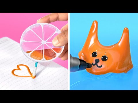 SCHOOL HACKS AND GADGETS 📦 School Art and Drawing Hacks 🎨 Cardboard And Paper Crafts by 123 GO