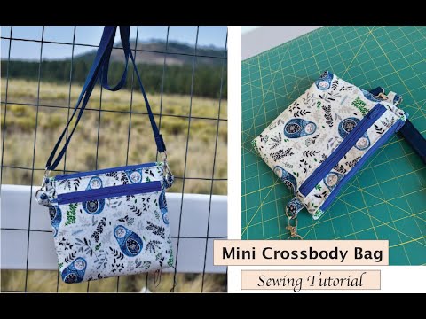 Mini crossbody bag - with zipper closure - sewing tutorial