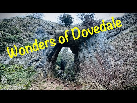 Peak District Dovedale walk 4K drone footage including Reynards Cave, Ilam Rock, Thorpe Cloud