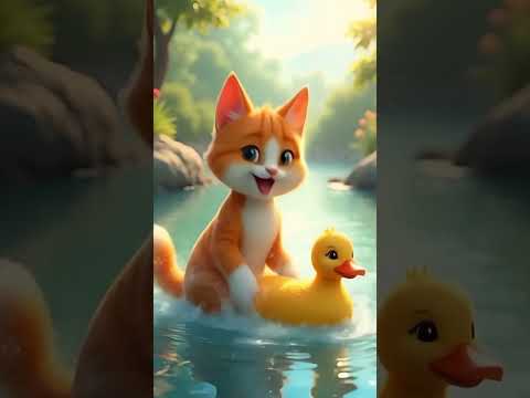 Cute cat and duck #story #cute #for #kidsvideo #kidslearning #funny #horrorstories#kids