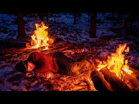 No Sleeping Bag or Shelter - Surviving the Night in the Snow