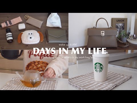 6AM mornings routine👩‍💼MUJI📦18items, new pouch✨what's in my bag, Gel Nails💅etc...