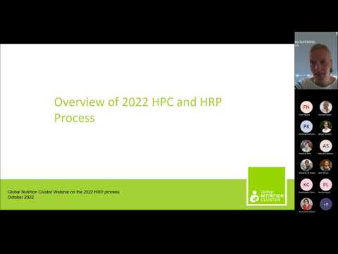 GNC 2022 HPC Webinar Series  2022 HRP Process for Nutrition Cluster Sector Coordination Mechanisms