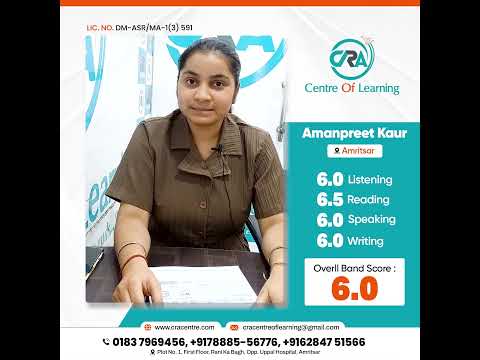 🎊Congratulations, Amanpreet Kaur! She achieved an overall 6.0 Band score in her IELTS exam.