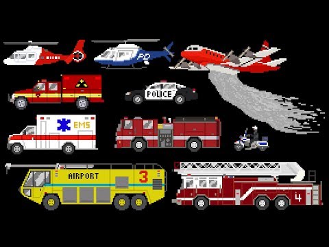 Emergency Vehicles - Book Version - Rescue Trucks: Fire, Police & Ambulance - The Kids' Picture Show