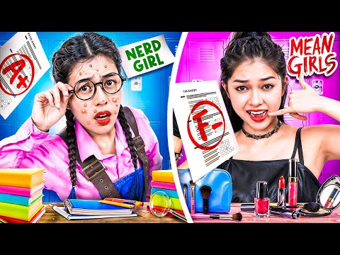 Nerd Girl Vs Mean Girl At School! Mean Girl Became My Best Friend!