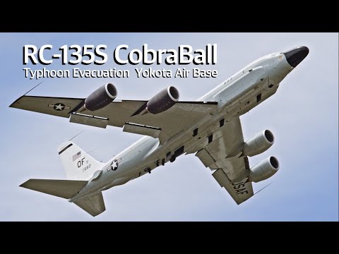 [横田基地] 台風避難組の帰投 RC-135Sコブラボール 、E-3セントリー、C-5Mスーパーギャラクシー　USAF Yokota Air Base Typhoon evacuation