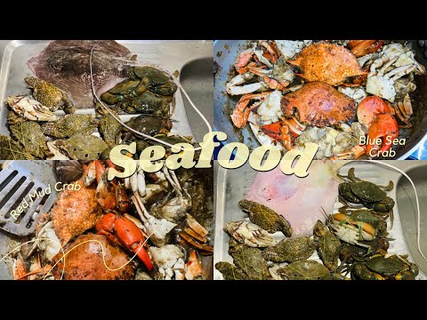 Seafood Cut & Cook With Full Recipe | Singapore Black Pepper Crab Recipe & Stingray Fish