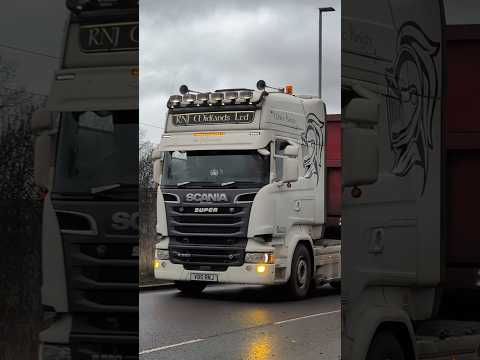 RNJ Midlands Scania R Series White Knight #truck at Trafford Park #shorts #shortvideo #youtubeshorts