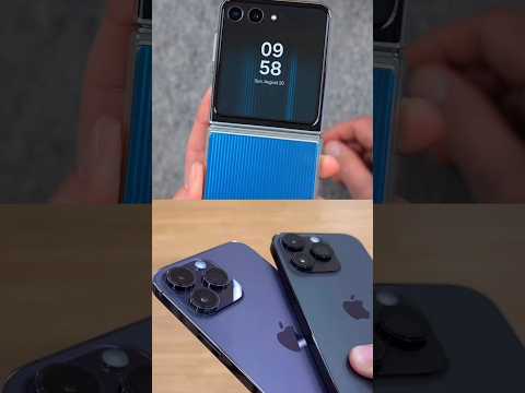 Who is greater Z Flip Blue flip vs IPhone 14 & 15 |¦ #shorts