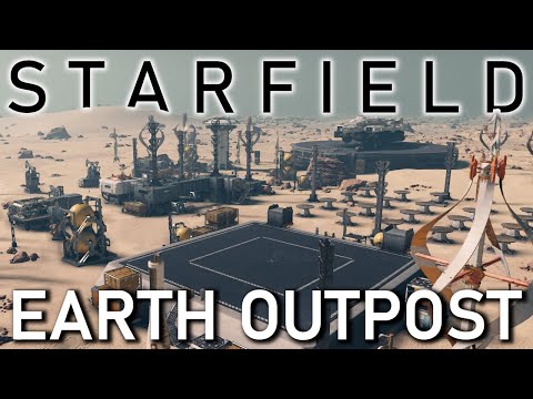 Starfield Earth Outpost Tour | Mining Facility and Solar Field | Fully Decorated Build | No Mods