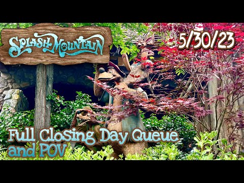 [4K] Splash Mountain FINAL DAY Queue Walkthrough and POV Disneyland CA May 30, 2023