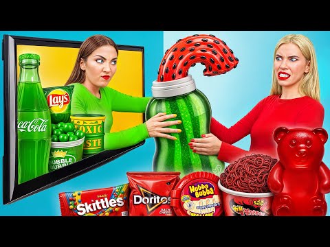 Red Food vs Green Food Color Challenge by Multi DO Challenge