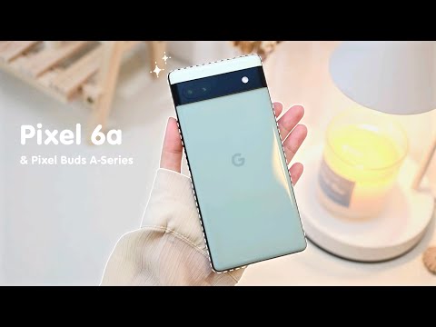 Google Pixel 6a Green Unboxing 🍈 aesthetic | pixel buds a -series | compare with iPhone SE