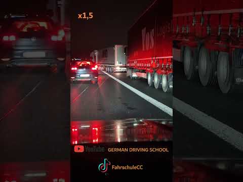 LKW übt Einparken auf der Autobahn A3 bei Limburg - German Driving School