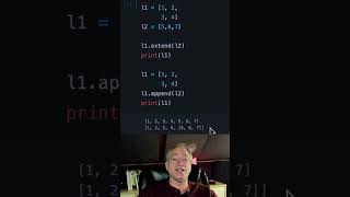 Append is EVIL - extend vs append in Python lists 🐍 #shorts