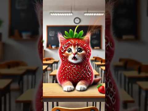 Kitten wizard turns cats into fruit 🍓🙀 #cat #cute #kitten