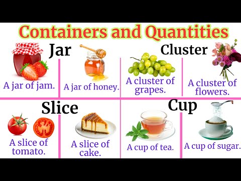 Learn English with  Containers and Quantities | Learn English Vocabulary | English Sentences