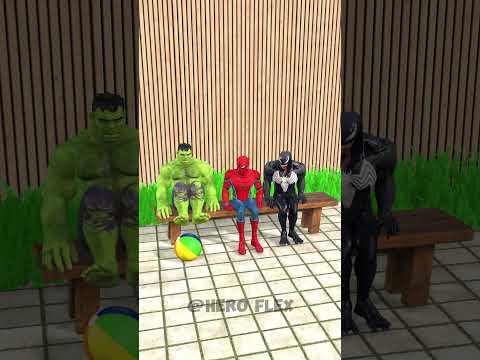 Spidey Vs Hulk Vs Venom Spinning Ball Competition😂 #funnyanimation #blenderanimation