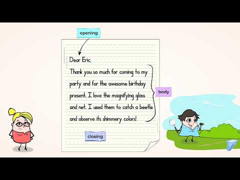 A friendly comma letter | MightyOwl Language Arts | 2nd Grade