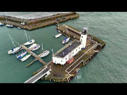 Scarborough Harbour ,South Bay drone flight in 4K