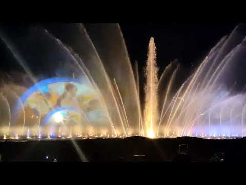 Dancing Fountain Air Mancur Menari Tirta Cerita TMII. Taman Mini Indonesia Indah