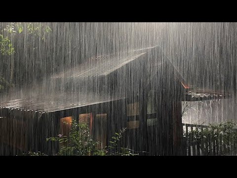 🌧️Heavy Rain &⚡Thunder on old house at nighte strong rain thuderstrom for sleeping 😴