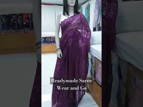 Elegant Readymade Lace Saree - available in various colour #latestfashiontrends #designersarees #ssr