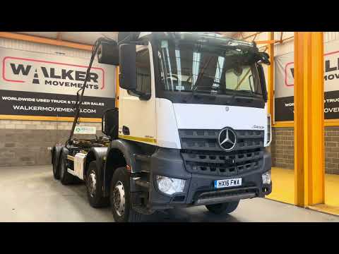 New In Stocklist For Sale: MERCEDES BENZ AROCS 3236 *EURO 6* 8X4 HOOKLOADER – 2016 – HX16 FWA